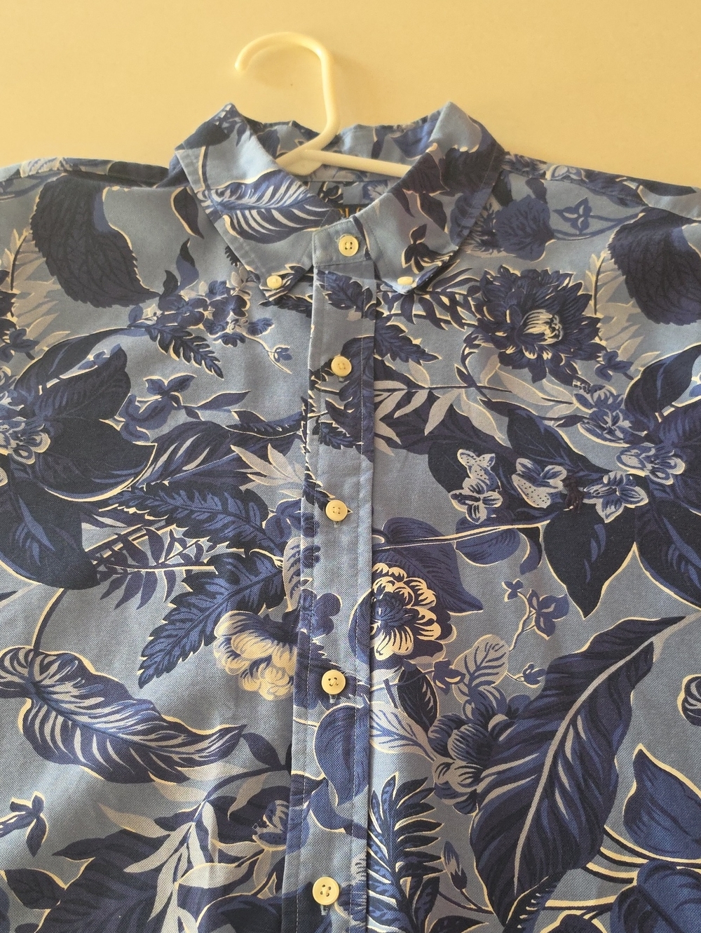 Ralph Lauren Mens Blue Floral Print Button-Down Shirt